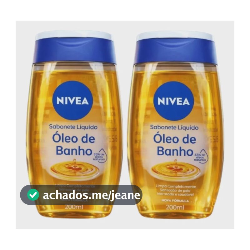 Kit 02 Sabonete Líquido Óleo De Banho 200ml Nivea
