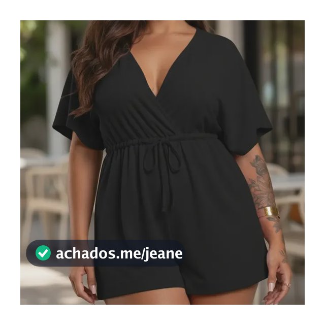 Vestido Macaquinho Short Saia Moda Plus Size Tendência- Sof
