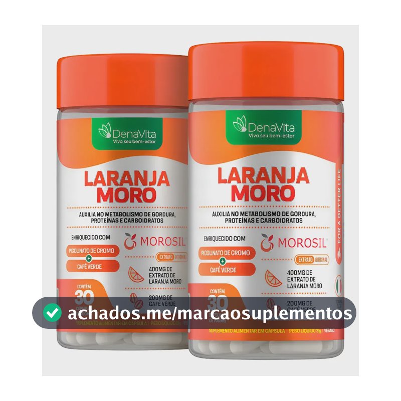 Kit 2x Laranja Moro Morosil Cromo Café Verde - Denavita Extrato De Laranja Moro - Denavita