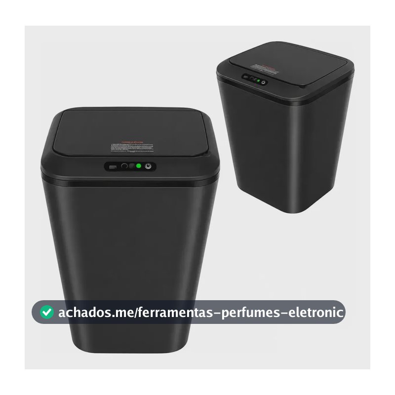 Lixeira Inteligente 16L Automática com Sensor de Presença Tampa Sem Contato Recarregável USB Controle de Odor