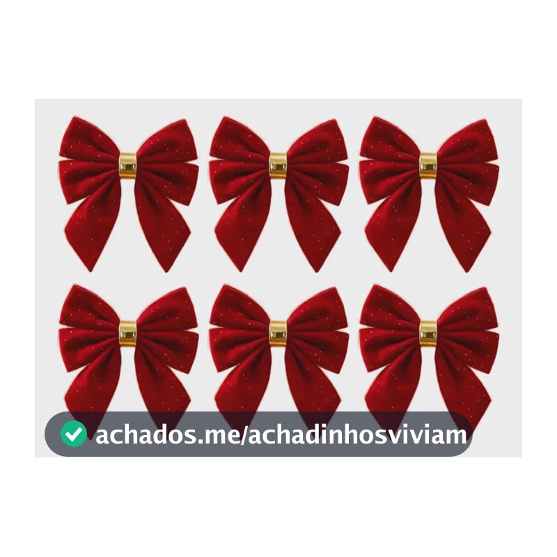 Enfeite De Natal Laço Vermelho Com Glitter 5,5cm 36 Unidades Vermelho