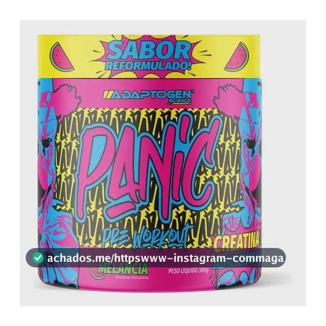 Suplemento em pó Adaptogen Science Pré Treino Beta-alanina Panic sabor Melancia x 300g