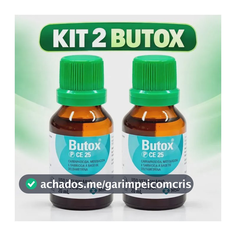 Kit 2 Butox 20ml Carrapatos Pulga Mosquito Sarna Berne