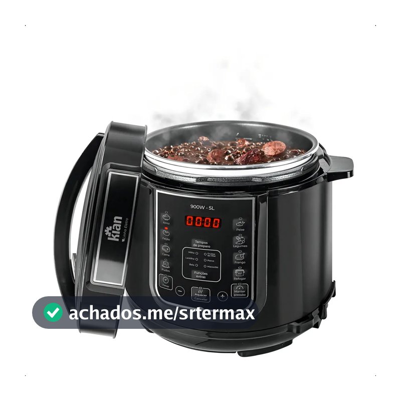 Panela de Pressão Elétrica 5 Litros Aço Inox Preto Multifuncional Kian Ppe 101