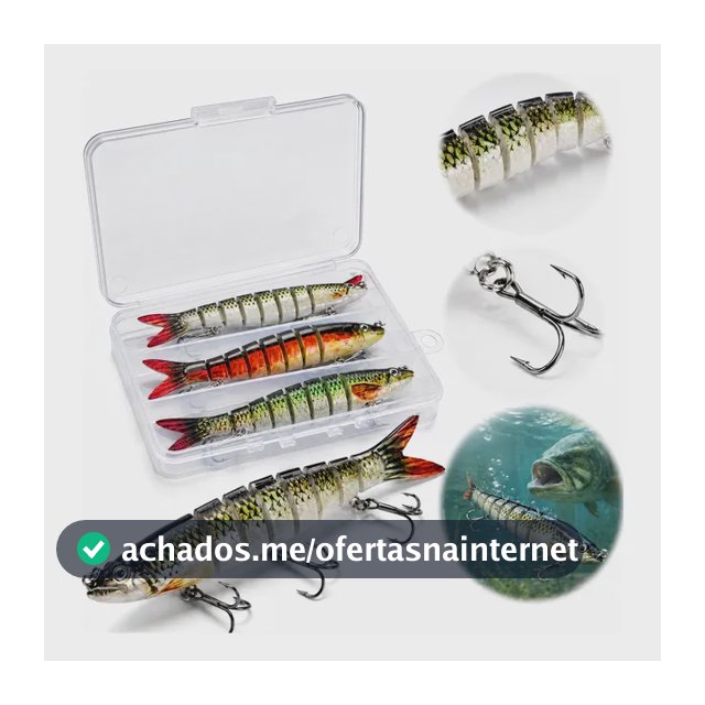 Kit 3 Isca Artificial Tucunaré Dourado Traíra 13cm C/ Estojo