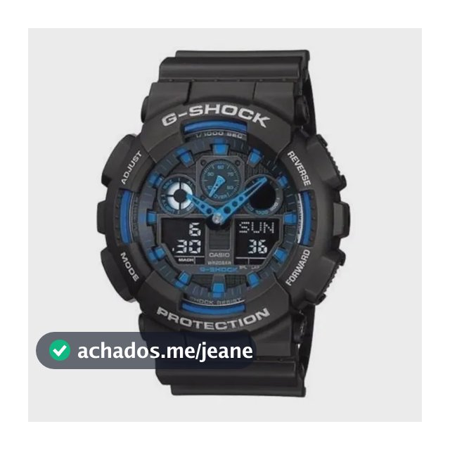 Relógio Casio Masculino G-shock Ga-100-1a2dr Original Nf Preto Preto/azul