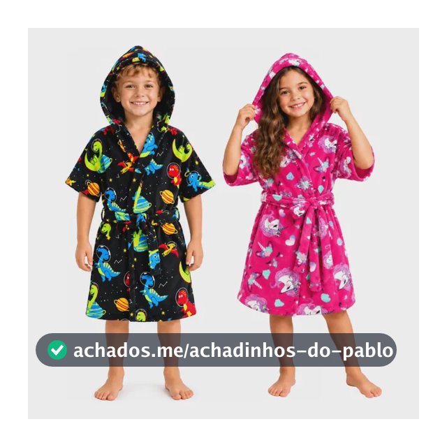 Roupão Bebê Infantil Atoalhado Capuz Unicórnio 2 A 8 Anos