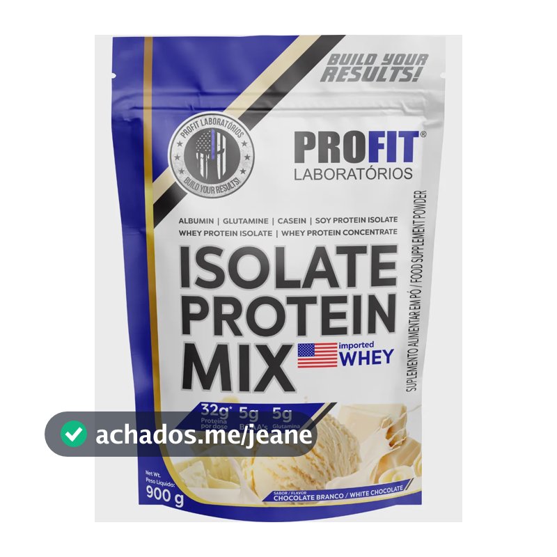 Isolate Protein Mix Refil 900g - Profit Laboratórios Sabor Chocolate Branco