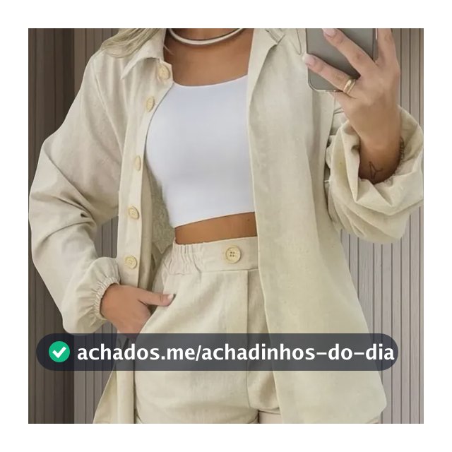 Conjunto Linho Feminino Camisa E Short Linha Premium