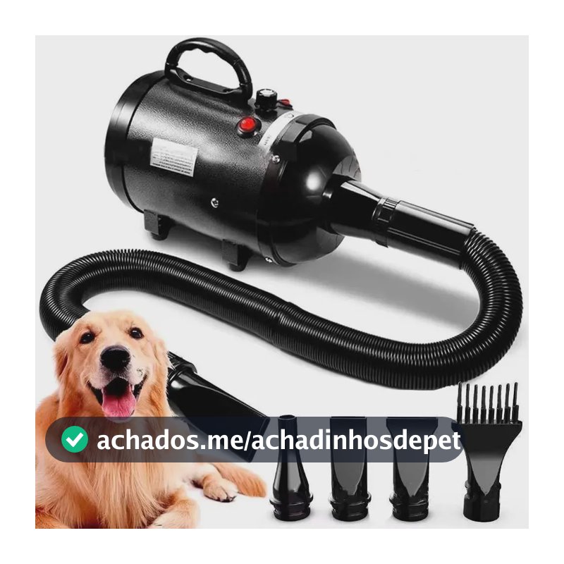 Soprador Secador Pet Profissional 3200W frio/quente Banho e Tosa Alta Velocidade Silencioso Com 4 Bicos - marca Lorben