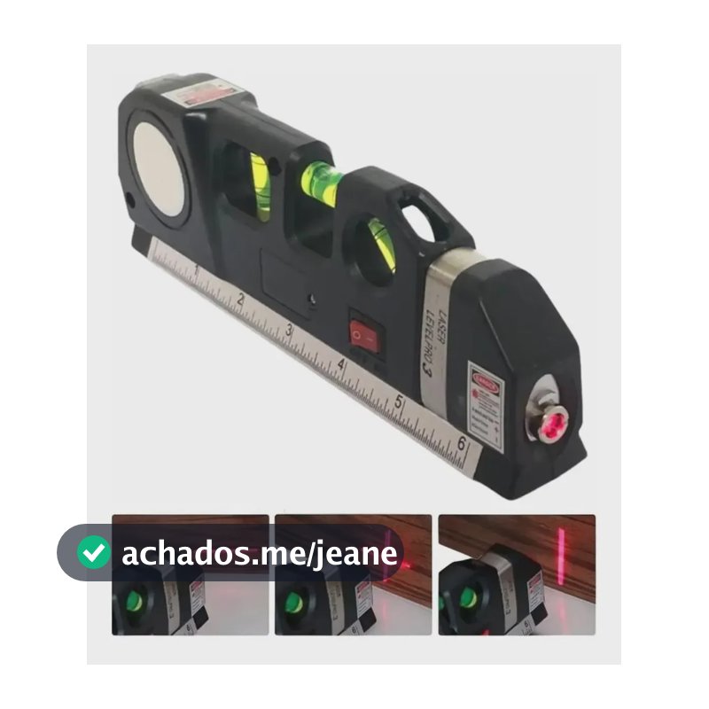 Nível A Laser 3 Linhas E Trena Régua Nivelador Pedreiro