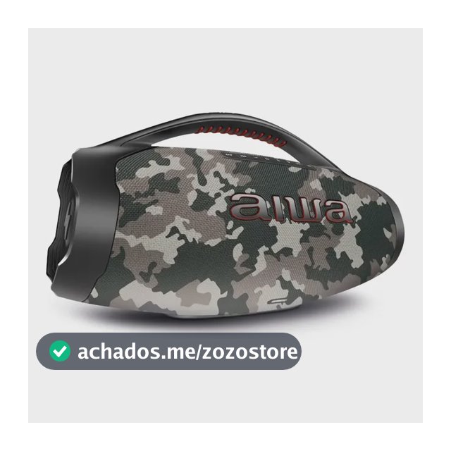 Caixa de Som Boombox Plus AIWA BBS-01-BG 200W Bluetooth 30H IP66 USB Cinza