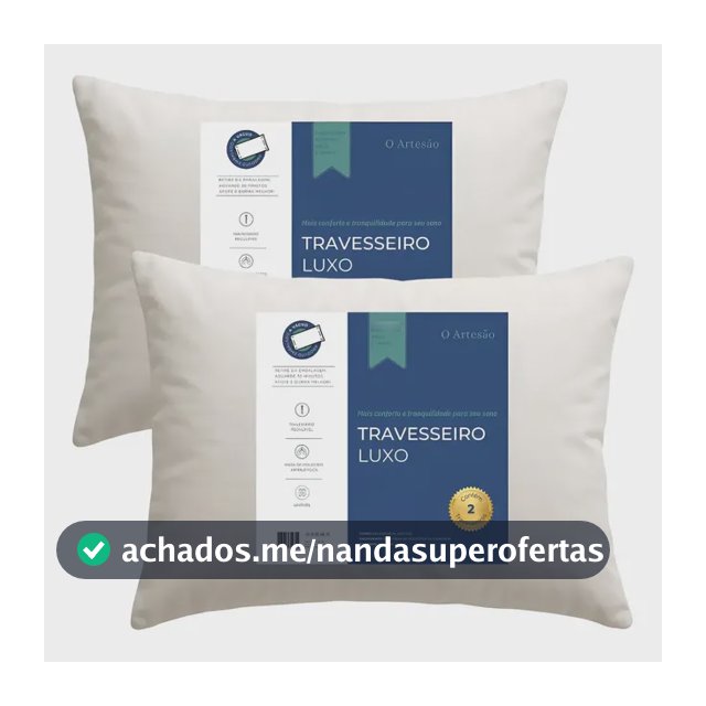 Kit 2 Travesseiro Antialérgico Regulável Lavável Fibra 50x70 Branco