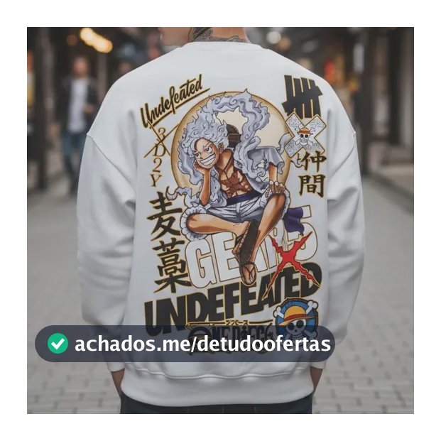 Moletom One Piece Luffy Gear 5 Anime Gola Careca Undefeated