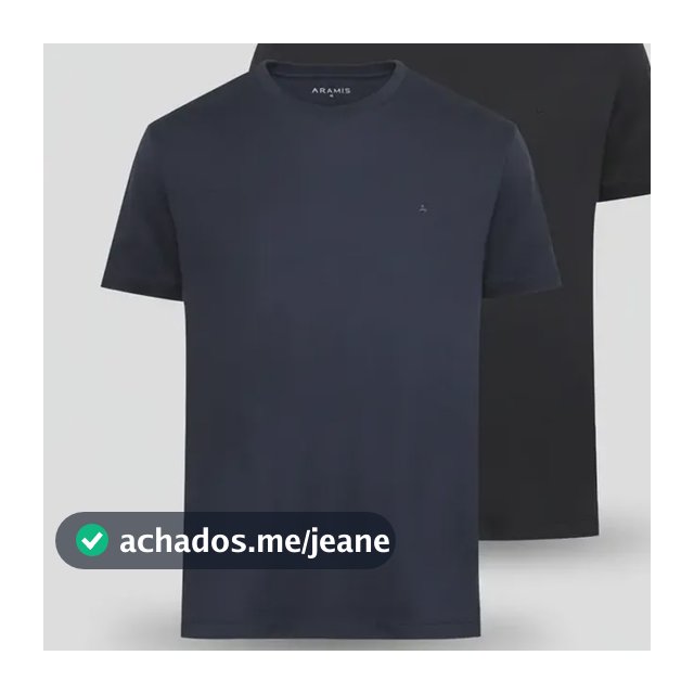 Kit 2 Camisetas Aramis Básicas Preto E Marinho