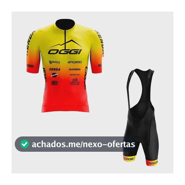Kit Mtb Ciclismo Oggi Amarelo  Camisa+bretelle Forro Gel 107