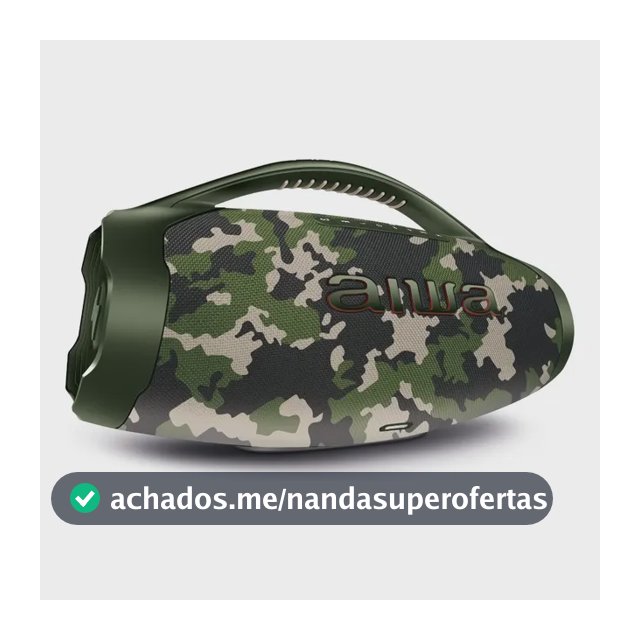Caixa de Som Boombox Plus AIWA BBS-01-GR 200W Bluetooth 30H IP66 USB Verde
