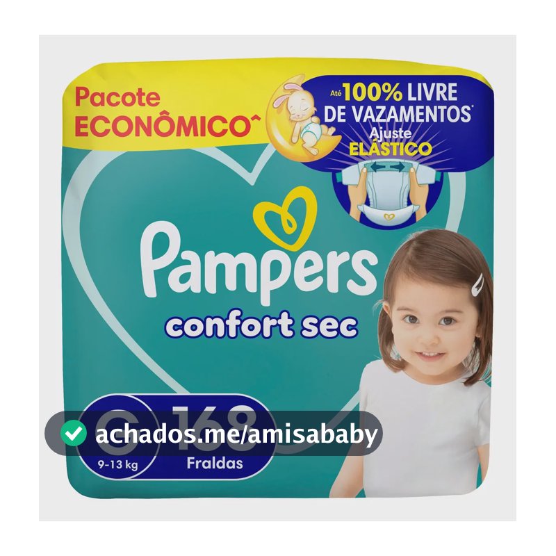 Fralda Pampers Confort Sec Tamanho G 168 Unidades