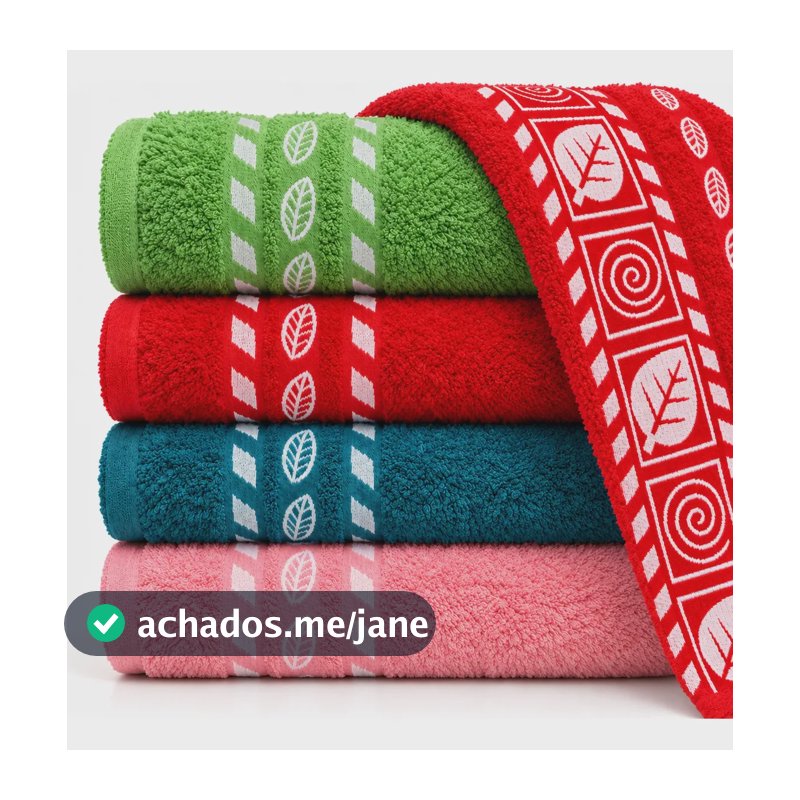 Kit 4 Toalhas De Banho Jacquard Gigante Premium 75x1,40 Multicolorido Folhas