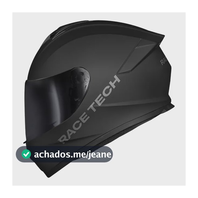 Capacete Moto Race Tech Hit Monocolor Preto