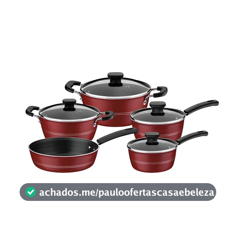 Jogo De Panelas Sicília 5 Peças Vermelho Tramontina