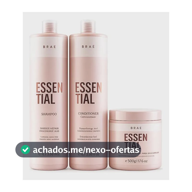 Kit Essential Shampoo 1l + Condicionador 1l + Máscara 500g