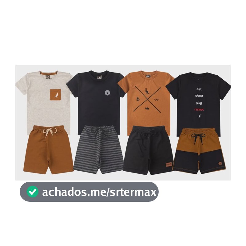 Kit 4 Peças 2 Conjuntos Roupa Infantil Menino Verão Sortido Multicolorido 8