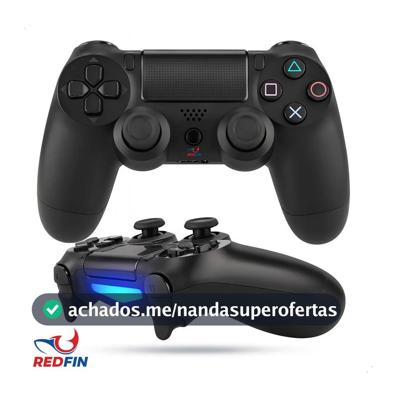 Controle Sem Fio Joystick Genérico Bluetooth Compatível Para Ps4 Videogame Tv Samsung Pc P4 Ps 4 Manete Pc Gamer Tv Smart Controle Bluetooth Celular Headset Sem Fio Com P2 Marca Redfin