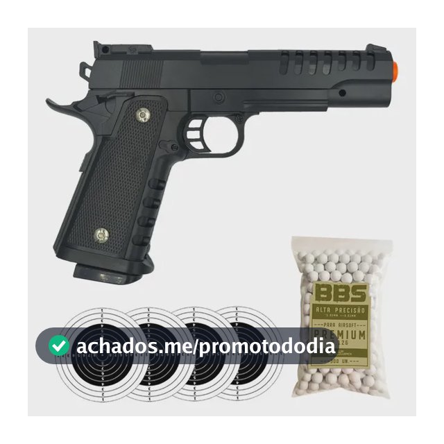 Pistola Airsoft Rossi 1911 V301 Spring Vigor M1911 Bbs 6mm Preto 6 Mm
