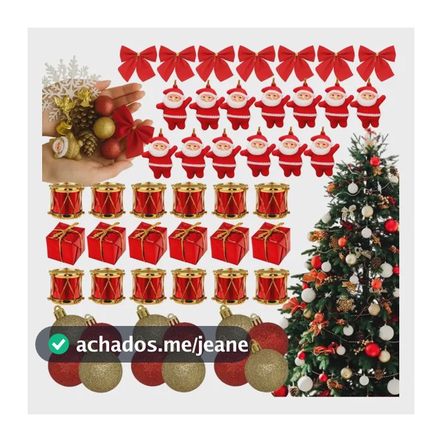 Kit 45 Enfeites De Natal Arvore De Natal Decoração Bolinhas