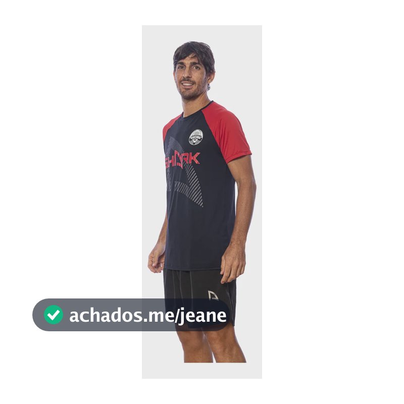 Camiseta Shark De Poliamida - Atleta Luca Cramarossa Preto M Estampa Localizada