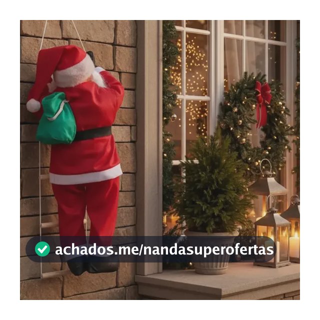 Papai Noel Subindo Escada 60cm Enfeite Varanda Escalador  Vermelho Não Possui