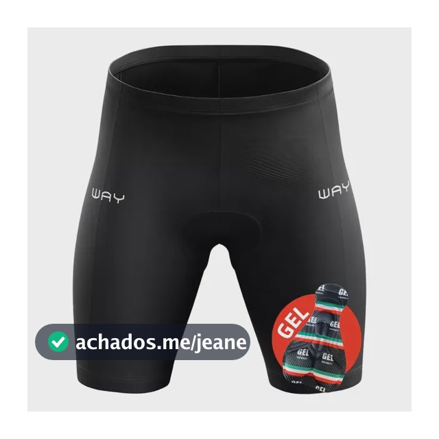 Bermuda Ciclismo Short Gel Masculina Way Bike - Adulto Preto
