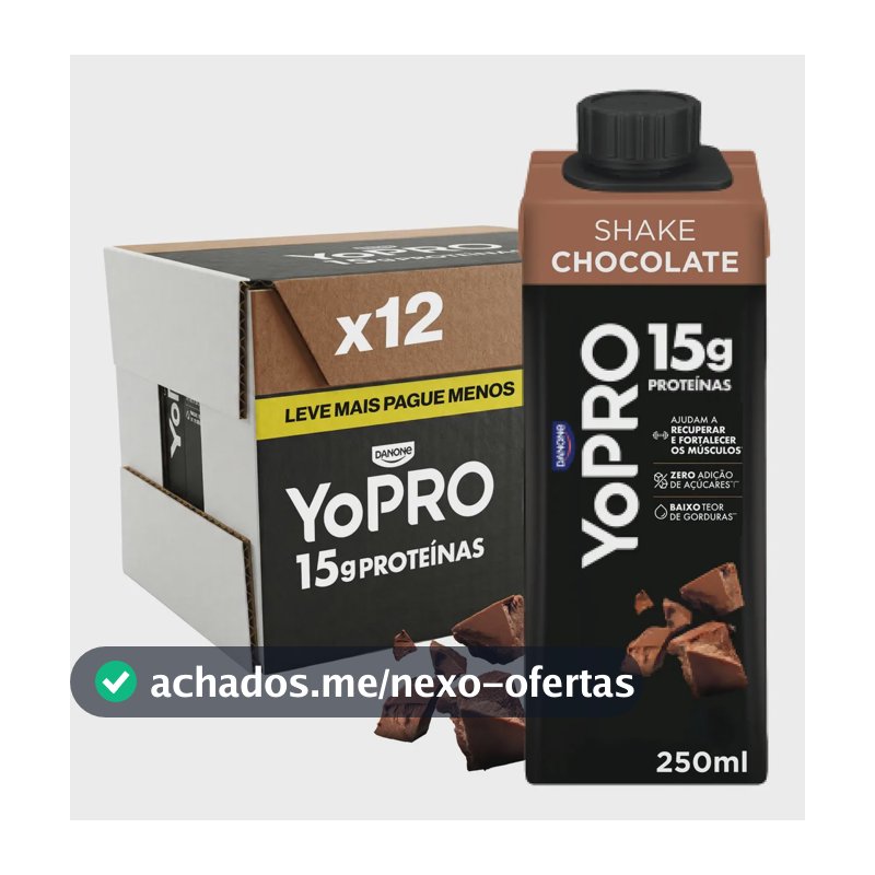 YoPRO Bebida Láctea UHT Chocolate 15g de proteínas 250ml - 12 unidades