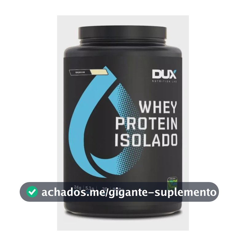 Proteína Dux Nutrition Whey Protein Isolado em pó sabor Baunilha x 900g