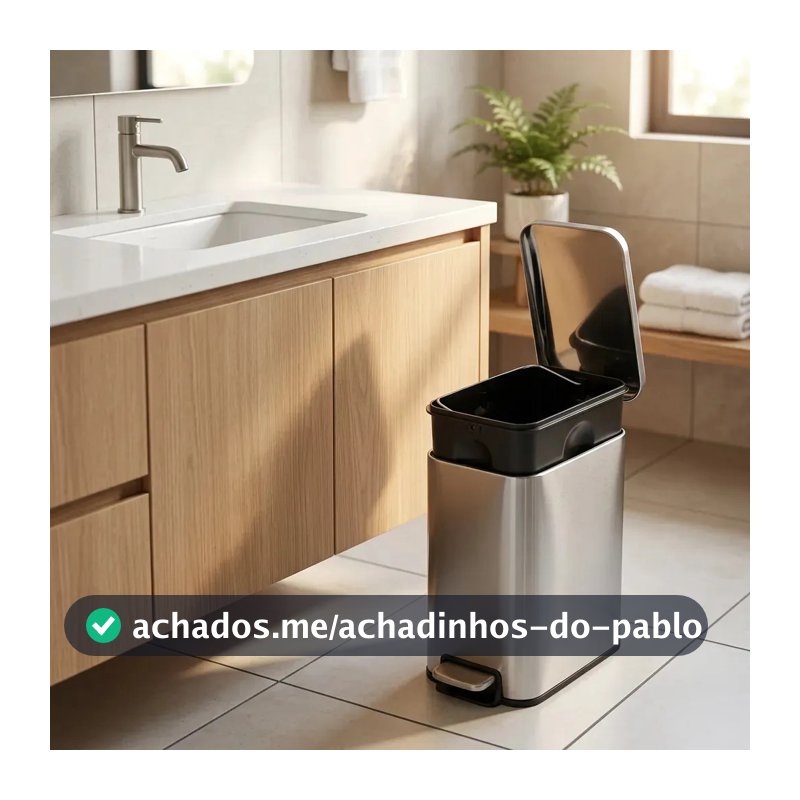 Lixeira De Inox Linea Retangular Multiuso - 5 Litros