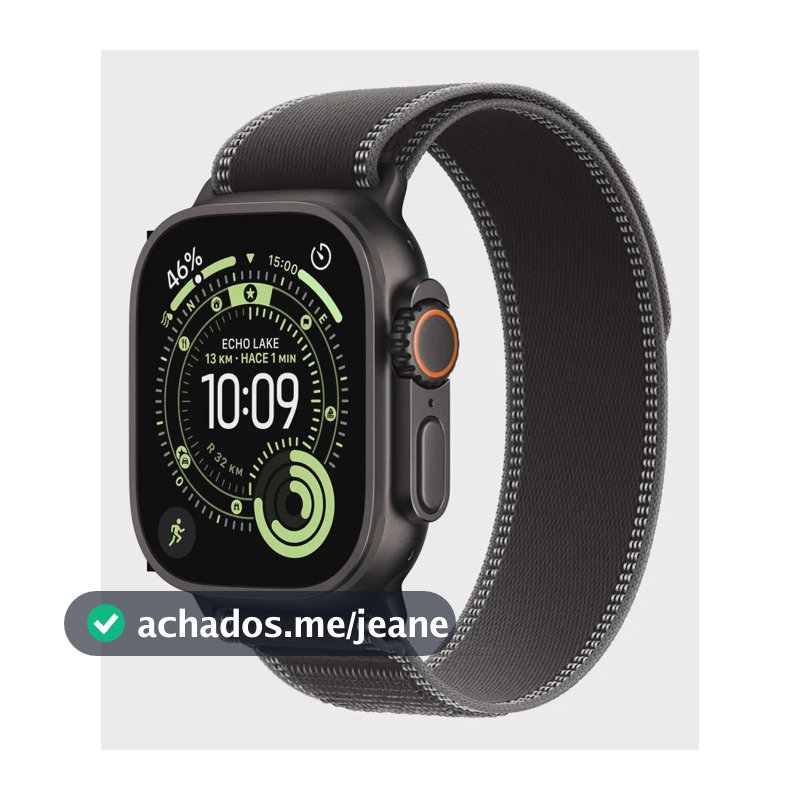 Apple Watch Ultra 3 GPS + Cellular • Caixa preta de titânio – 49 mm • Pulseira loop Trail preta/carvão – P/M - Distribuidor Autorizado