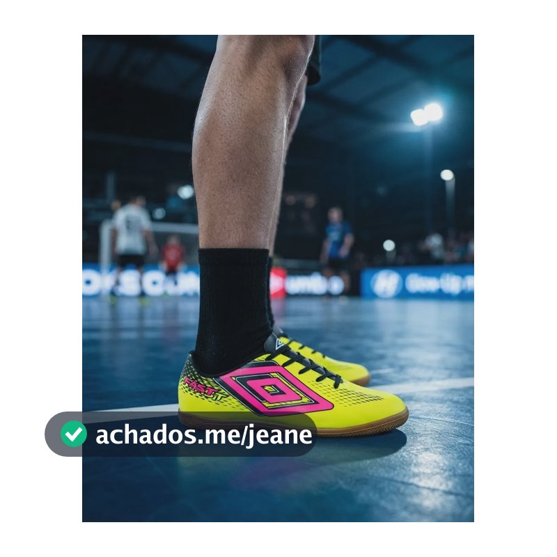 Chuteira Futsal Umbro Fast Ii Futebol Quadra Salão Sintética Limão/preto/rosa Flúor 40