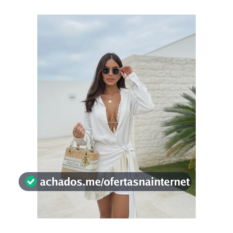 Conjunto Saída Praia Feminino Chemise + Saia Franja 2 Peças Palha Liso G
