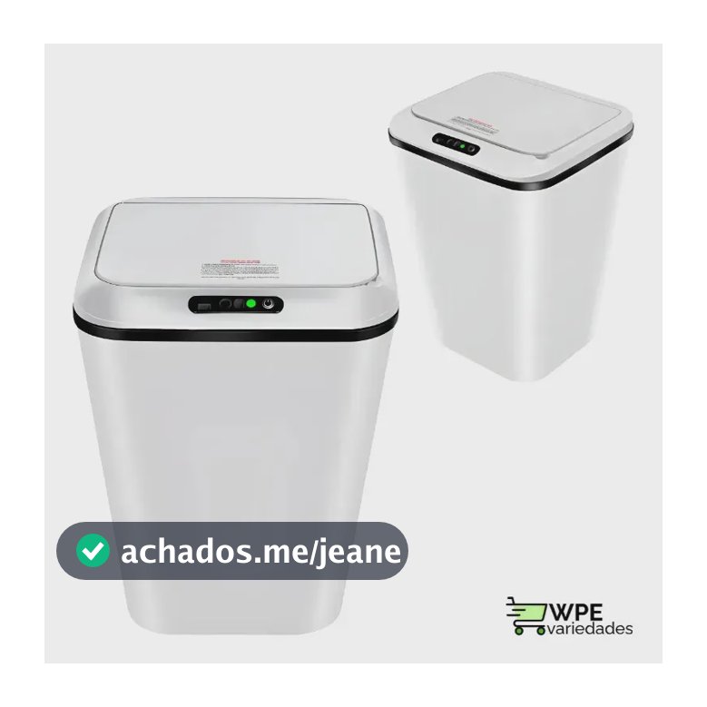 Lixeira Automática Inteligente 14L com Sensor Infravermelho Tampa Automática Sem Toque USB Recarregável Anti Odor