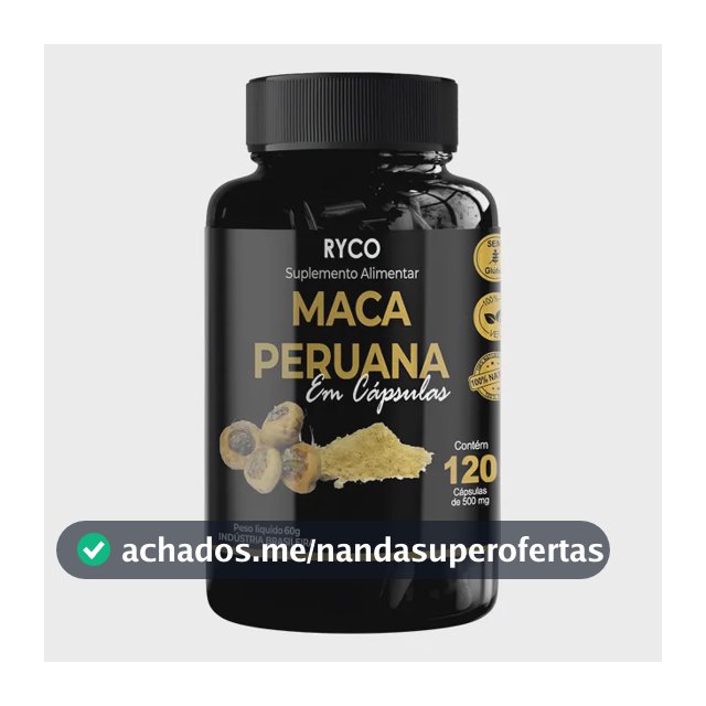 Maca Peruana Original 120 Cápsulas- Envio Já Sem Sabor