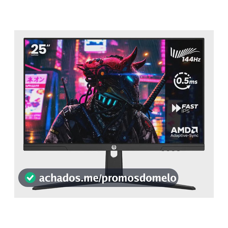 Monitor Gamer Haiz 25'' Ips Fhd 144hz 0.5ms Hdmi Dp Vesa Preto