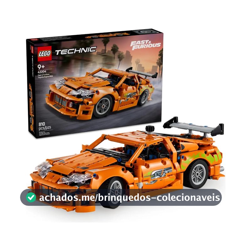 LEGO Technic Fast and Furious Toyota Supra MK4 42204; Modelo de Carro de Brinquedo