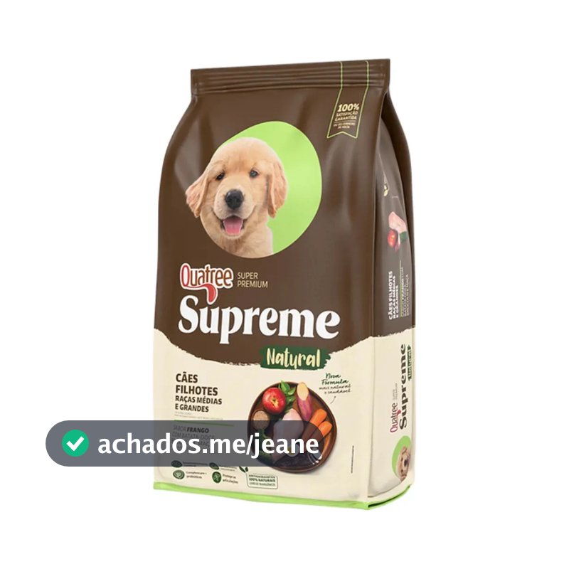 Alimento Quatree Super Premium Supreme Para Cão Filhote De Raça Média E Grande Sabor Frango E Batata Doce Em Saco De 10.1kg