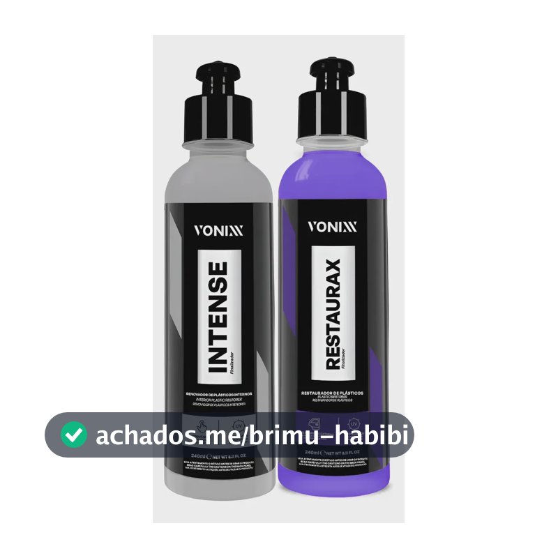 Kit Restaurador Plásticos Automotivo Externo E Interno Vonixx 1 Restaurax 240ml + 1 Intense 240ml