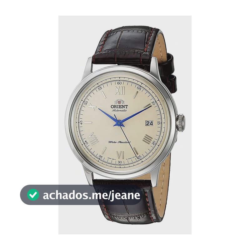Relógio Orient Bambino 2a Geração Automático TAC00009N0 Cor da correia Marrom Cor do bisel Prateado Cor do fundo Creme