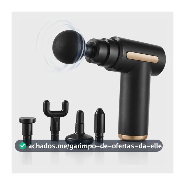 Massageador Pistola Elétrica Profissional Muscular Portátil 127/220v Preto