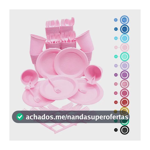 Kit Festa Descartável 150 Peças Coloridas - Copo Prato Garfo