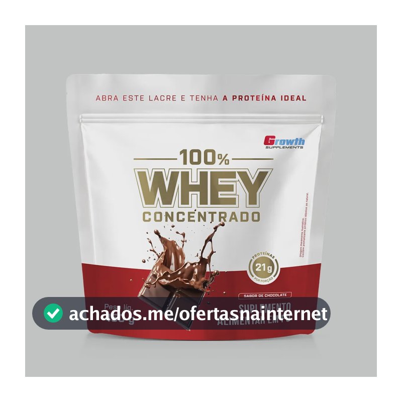 100% Whey Concentrado 450g Growth Supplements Chocolate