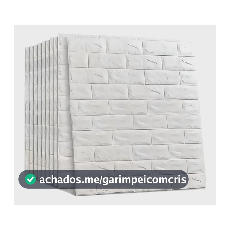 30 Placas Auto Adesivas 3d Papel Parede Tijolinho Branco